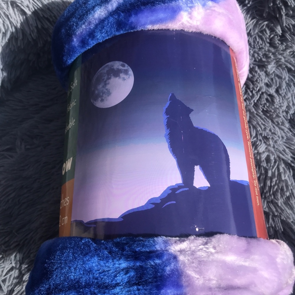 Royal Plush Raschel Blanket Soft throw blue/purple